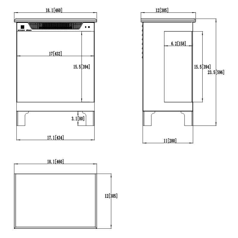 Aflamo Tower Stand 46, Maßgrafik